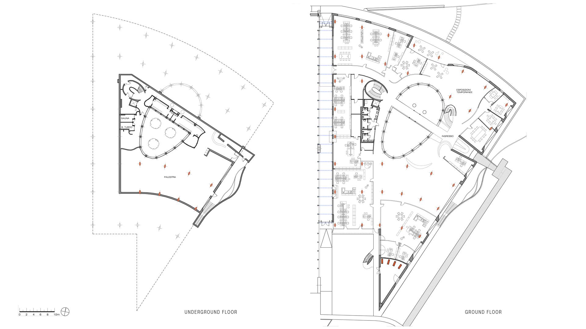 Piante del piano interrato e del piano terra