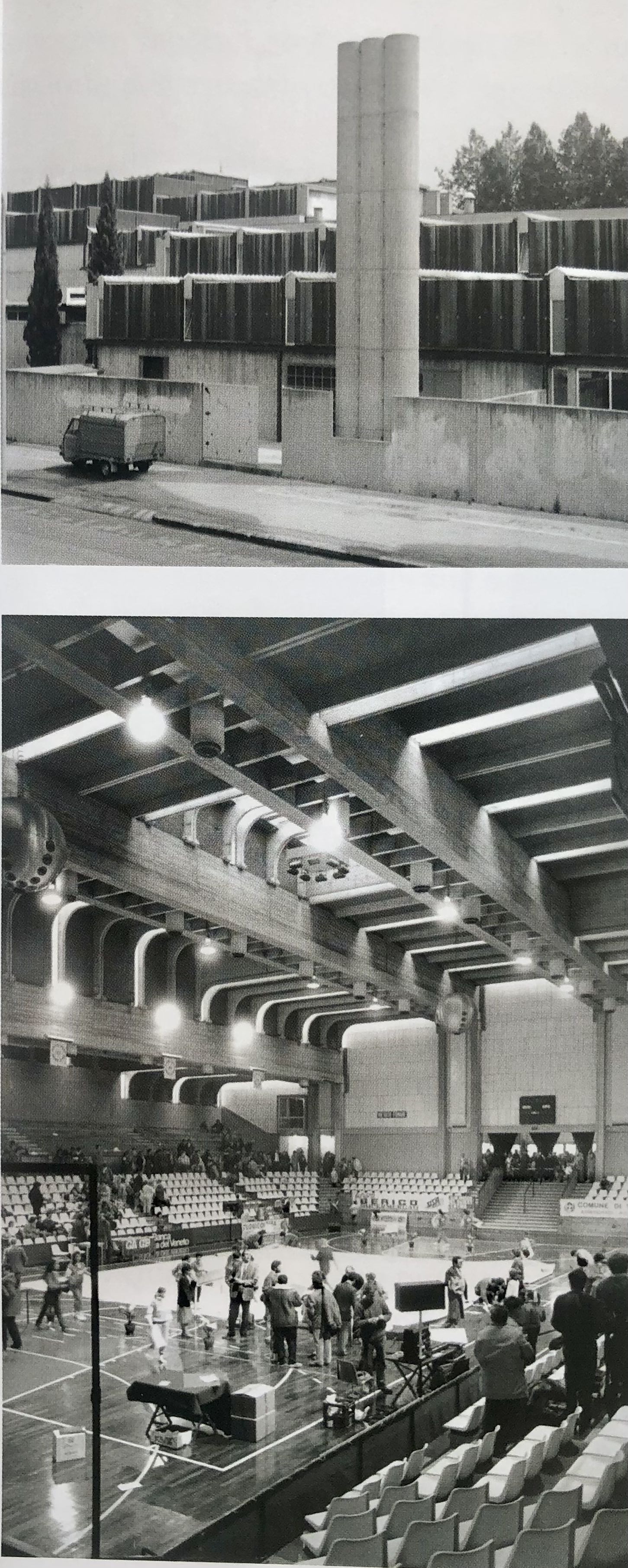 Prospetto ovest; Interno, campo da gioco