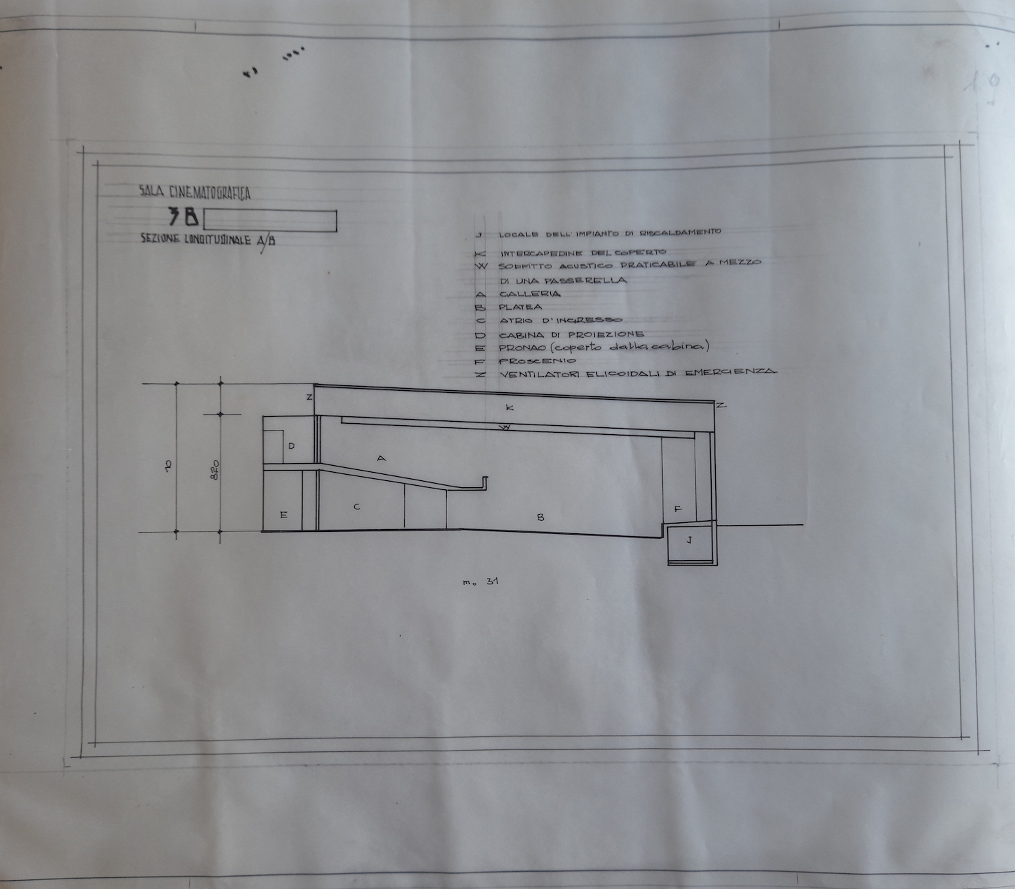 Sezione longitudinale AB