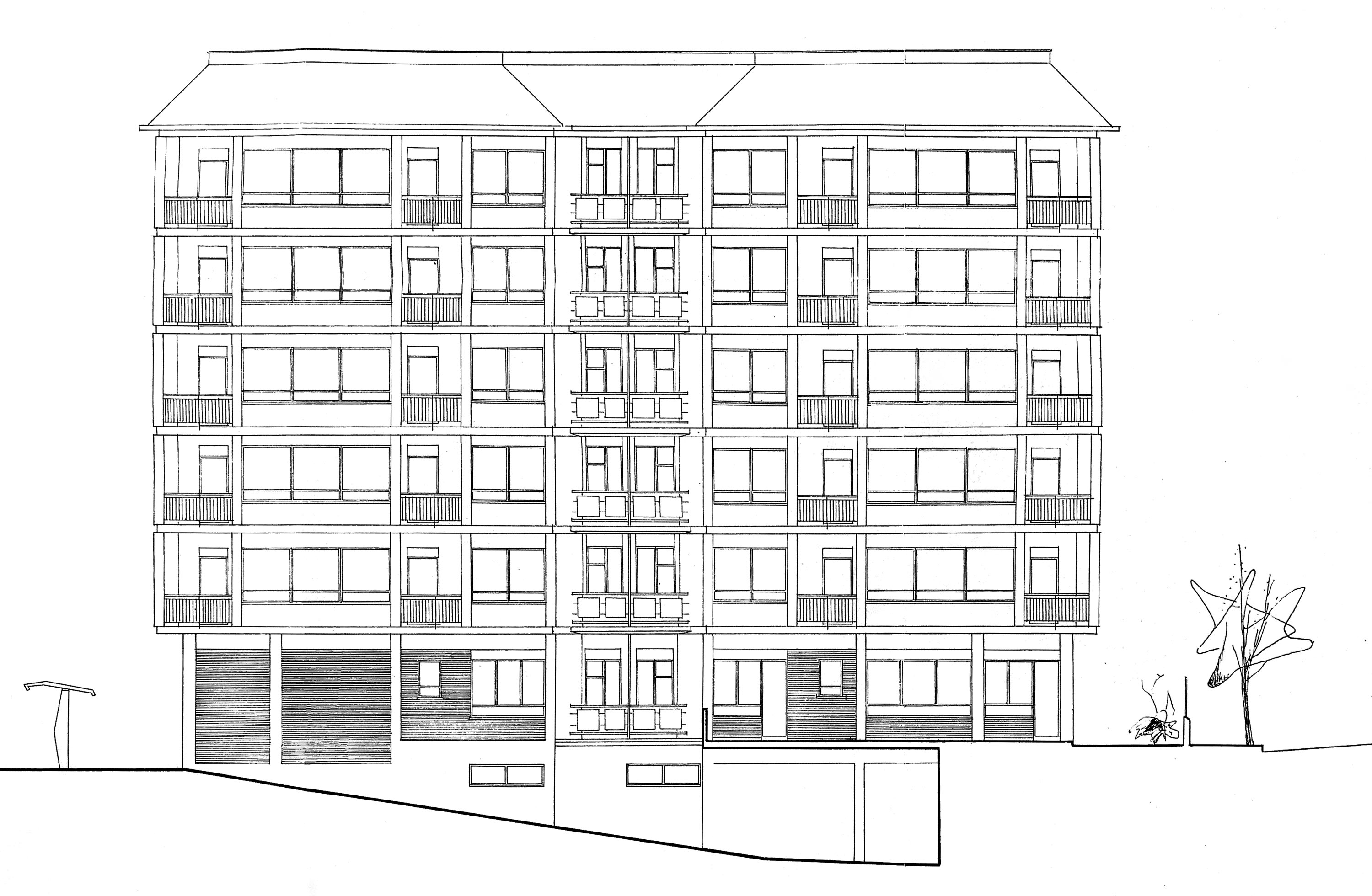 Prospetto sud rivolto verso Piazza del Popolo