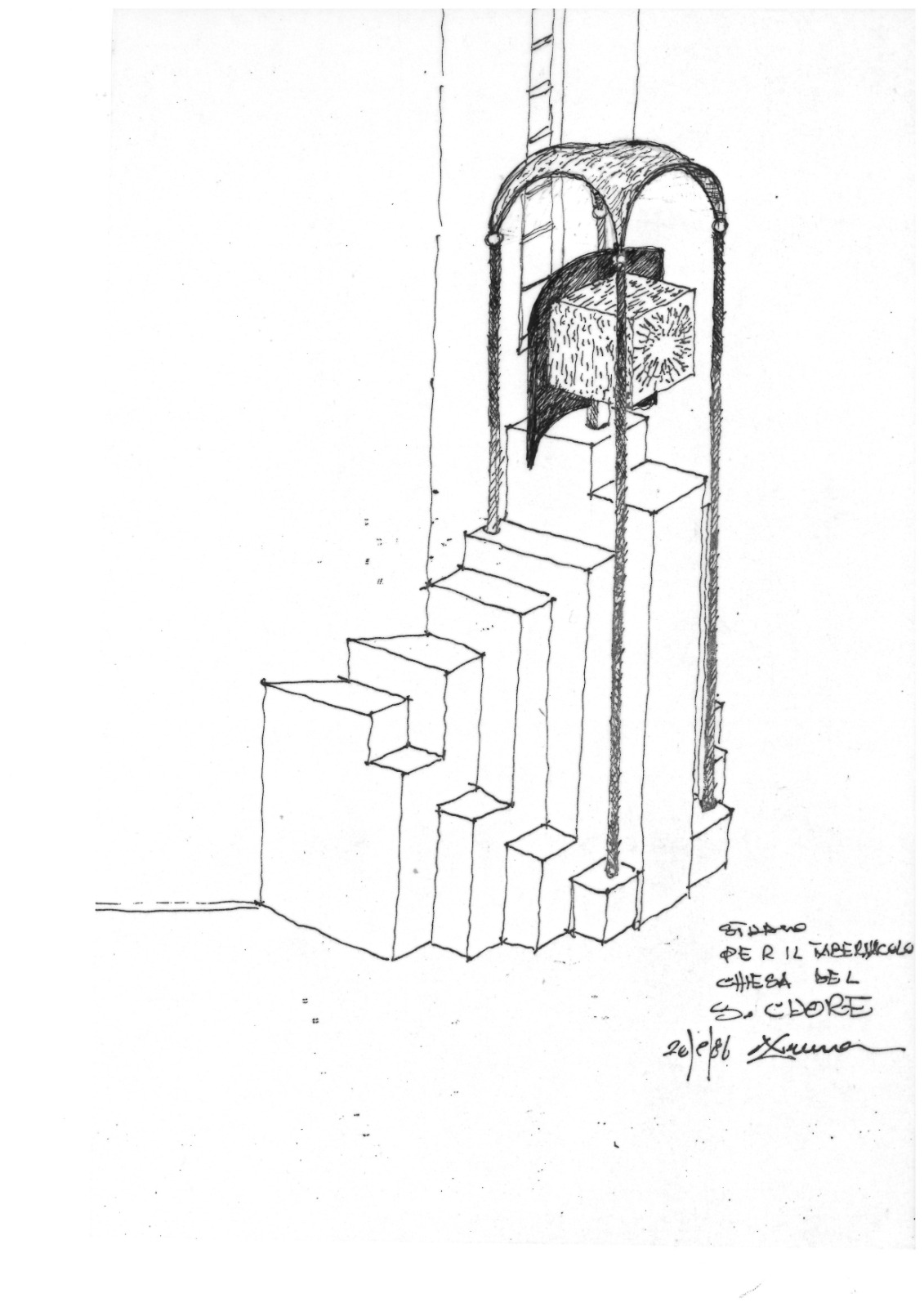 schizzo - studio tabernacolo (1986) (1983)
