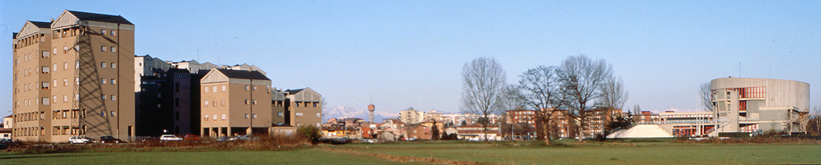 Vista generale da sud del Centro civico e del quartiere residenziale