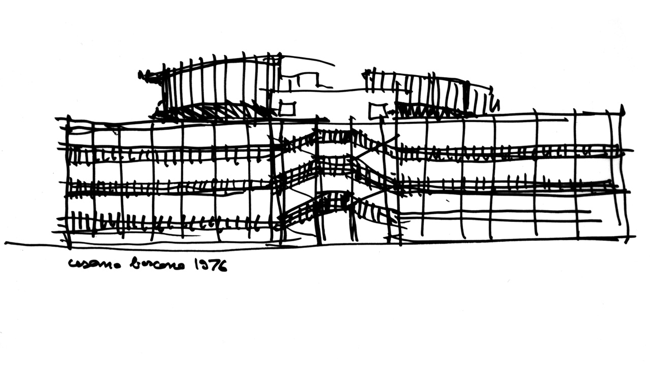 Guido Canella, Disegno di studio, 1975