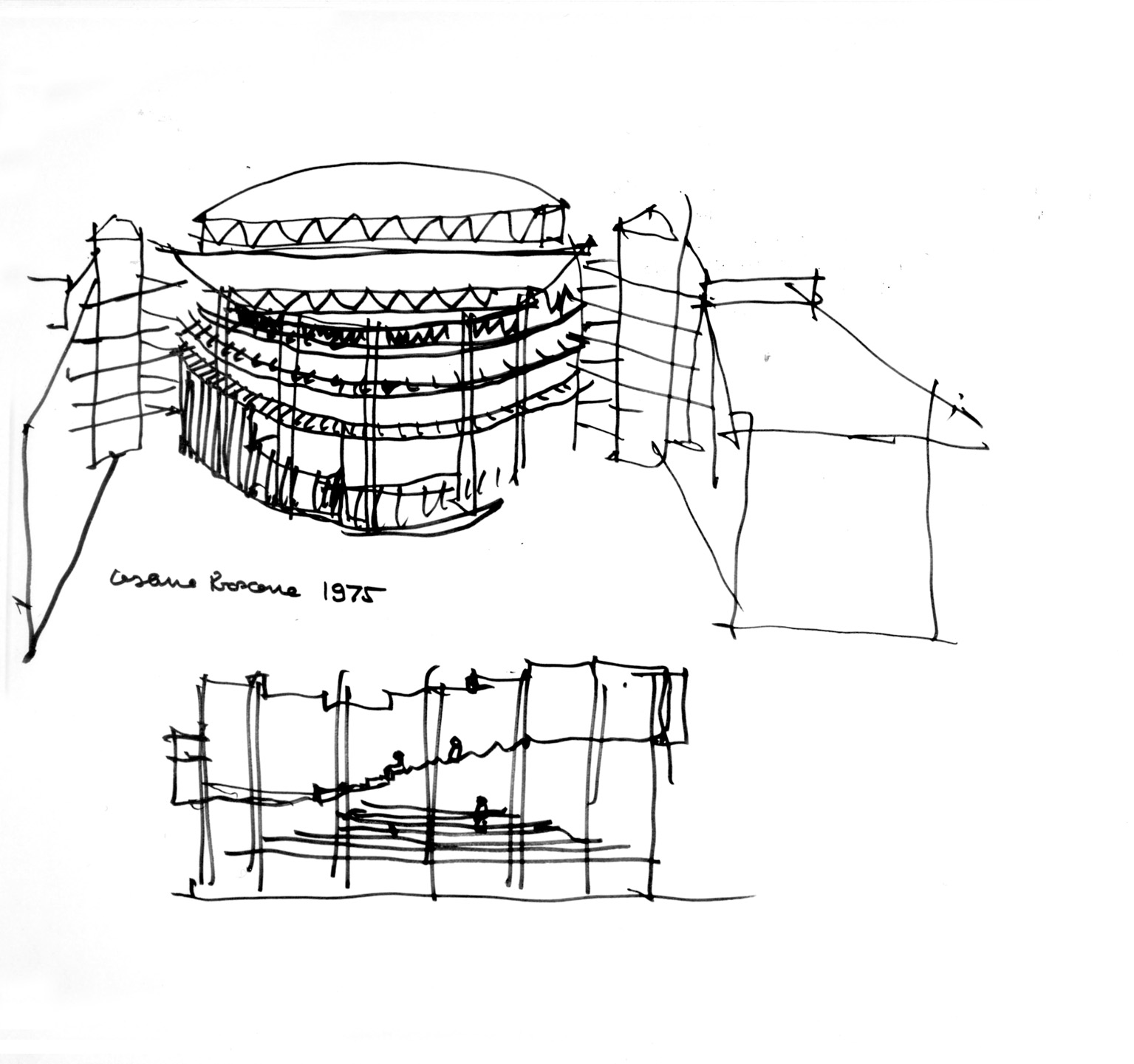 Guido Canella, Disegno di studio, 1975