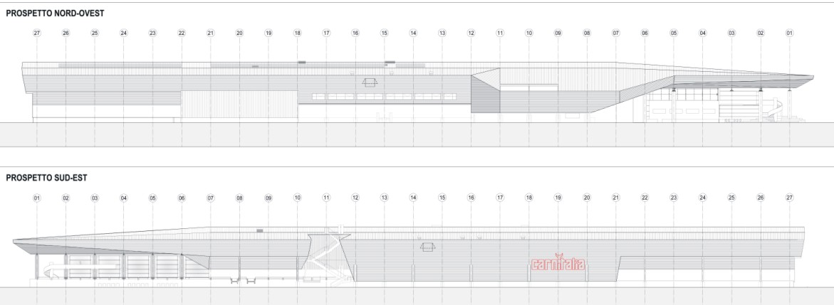 Ricostruzione: prospetti del nuovo stabilimento