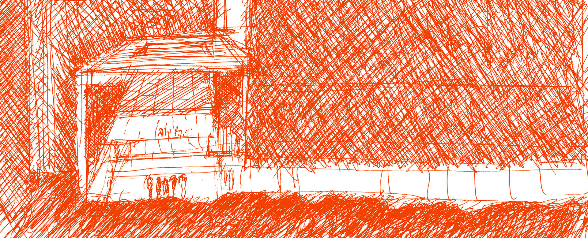 Schizzo della sezione del padiglione