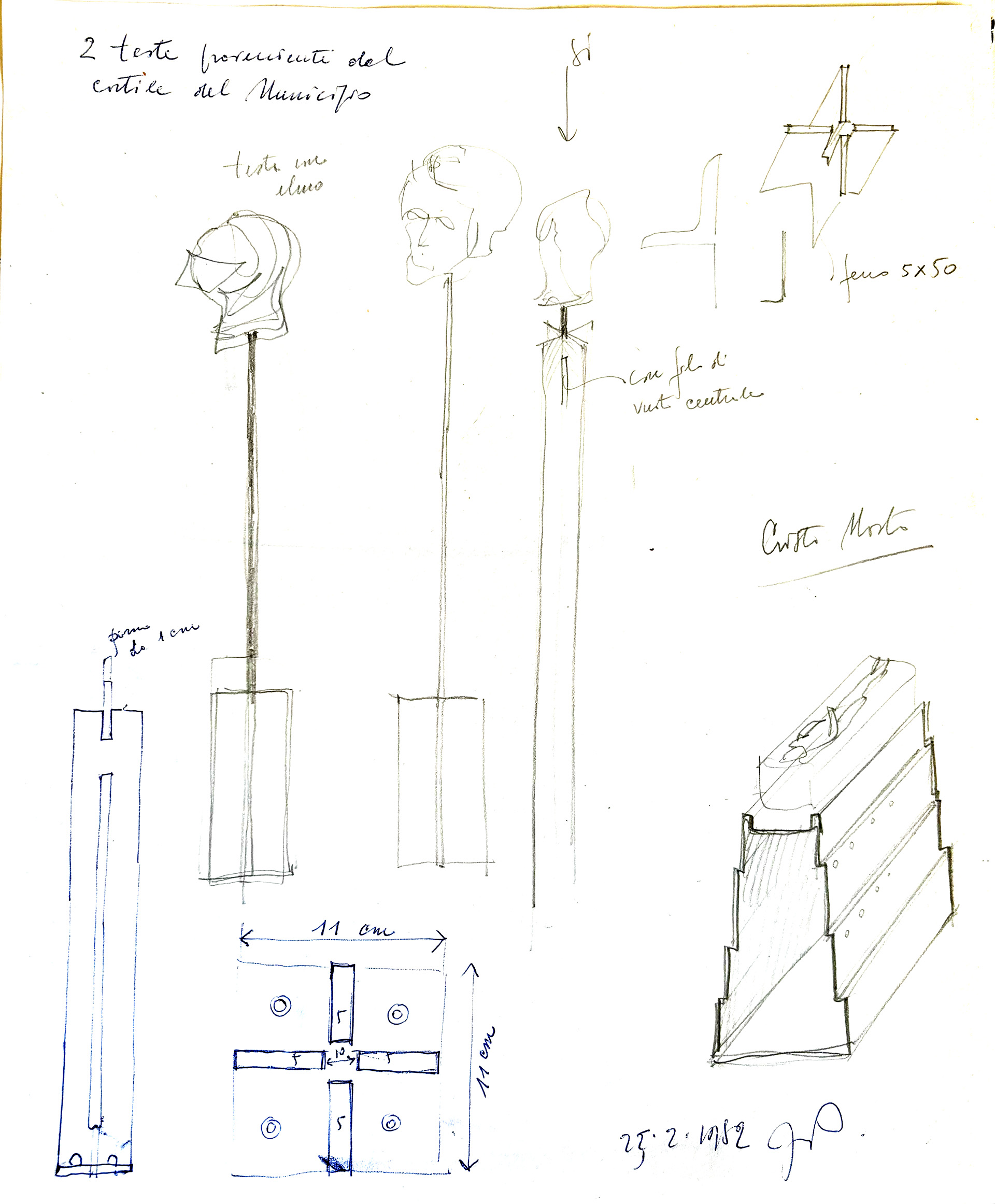 Disegno di progetto per l'allestimento 