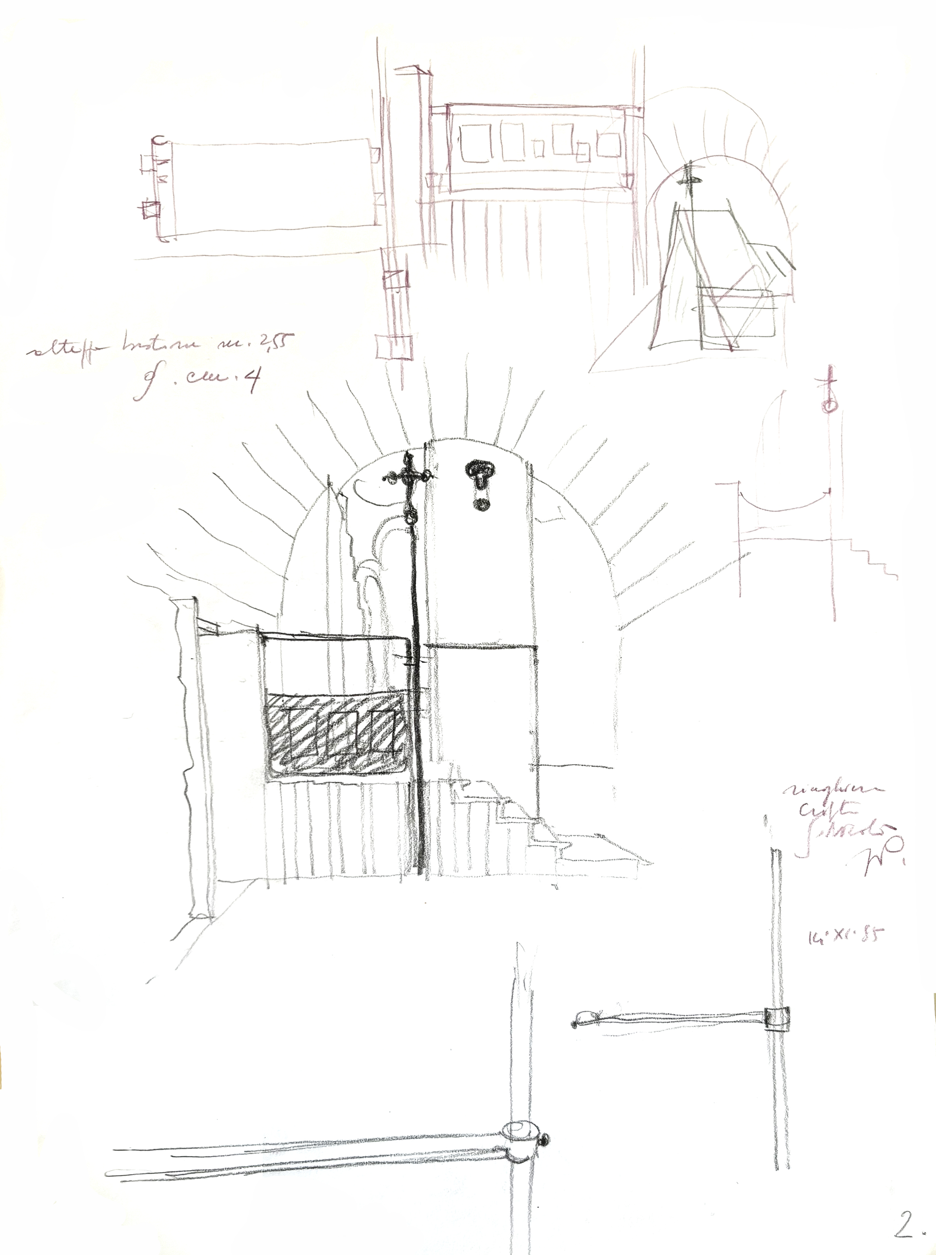 Disegno di progetto per l'allestimento della cripta San Nicolò