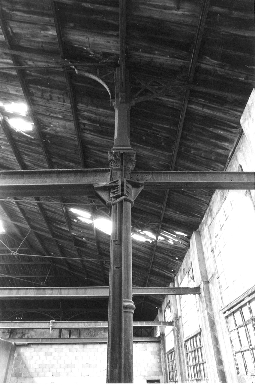 Stato di fatto delle strutture metalliche e dell'intradosso delle coperture, prima dell'inizio dei lavori