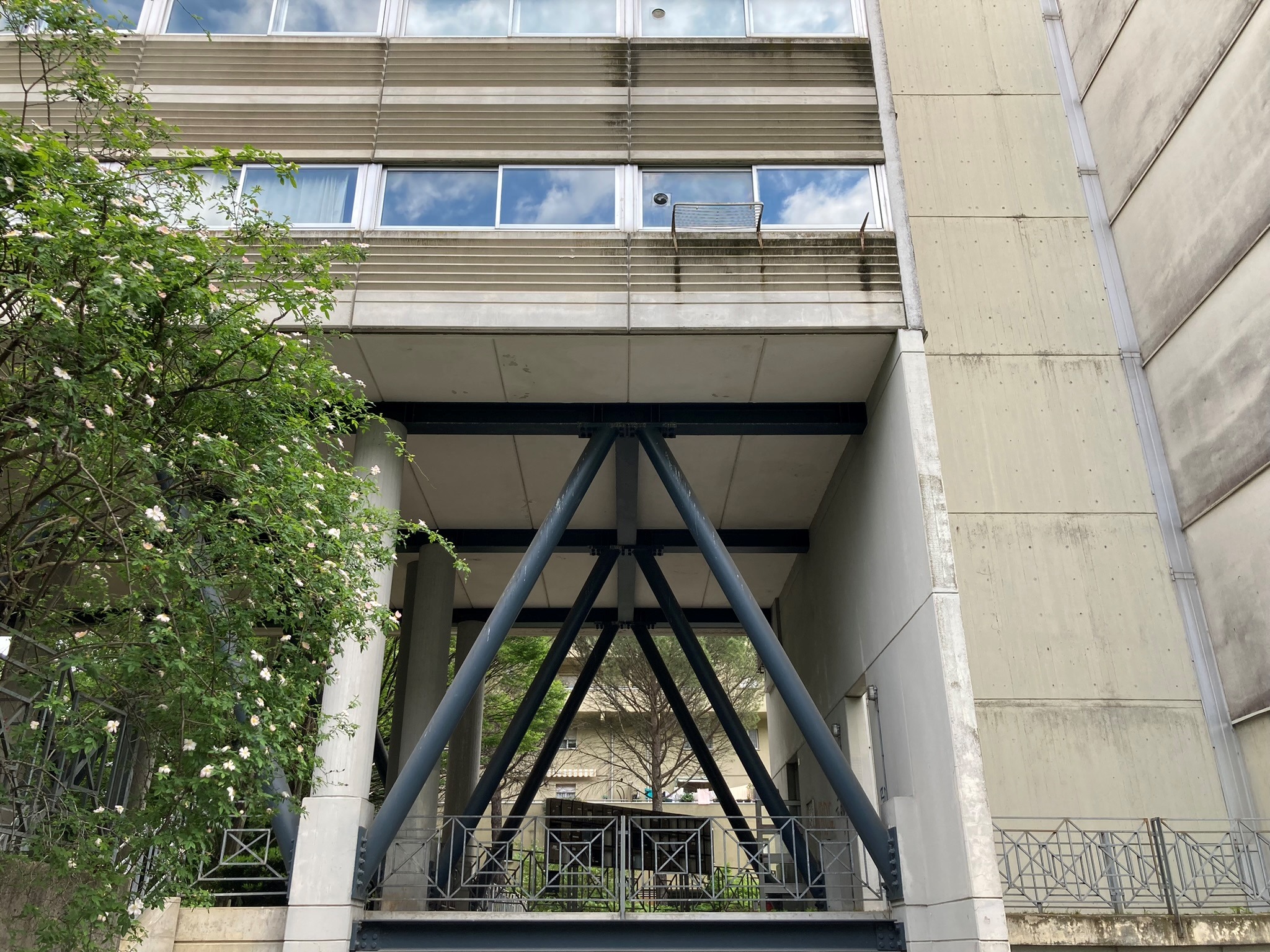 Il portico con un corpo scale