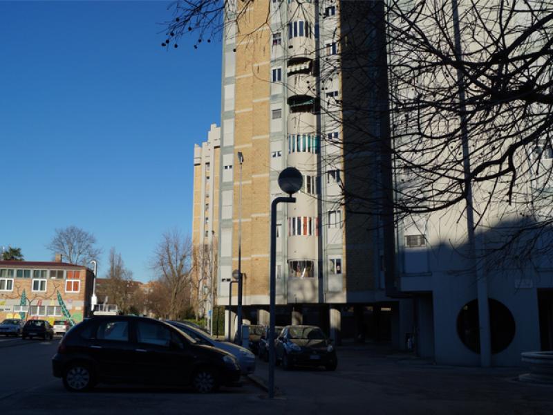 Vista del basamento del complesso