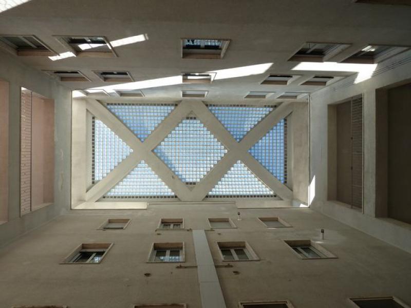 particolare dei lucernai in vetro cemento (2013)