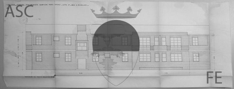Particolare del fronte sulla via – scala 1:150 (1953)