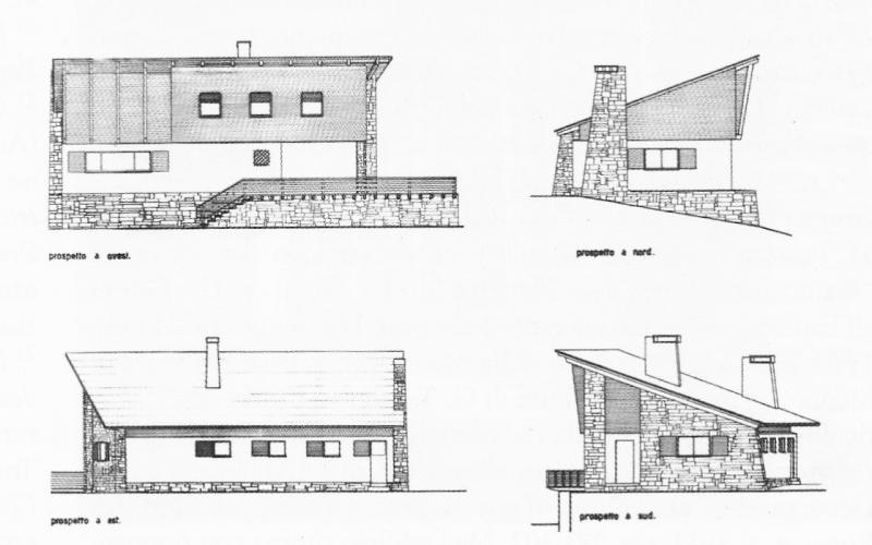 Prospetti ovest, nord, est e sud