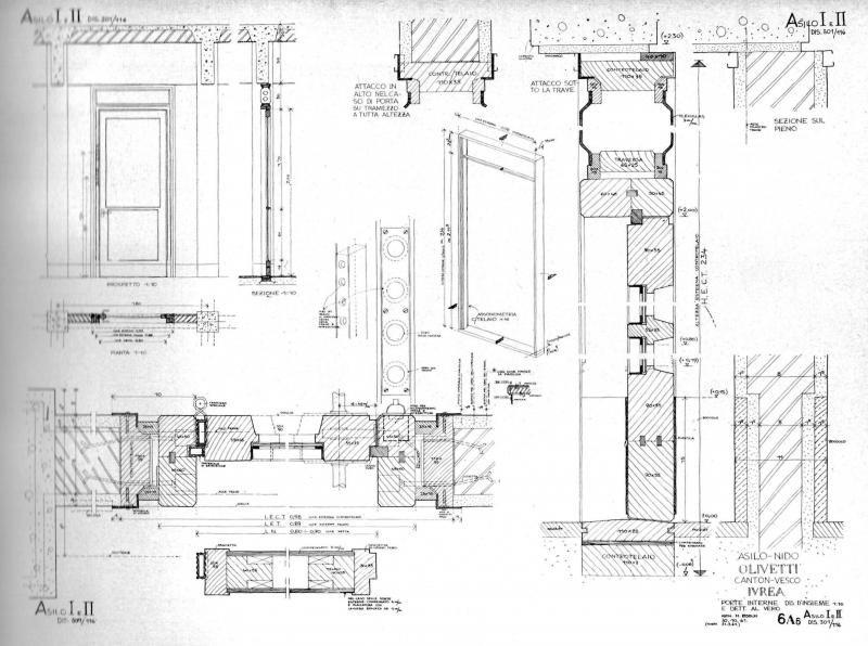 Porte interne, disegno d’insieme e dettaglio al vero