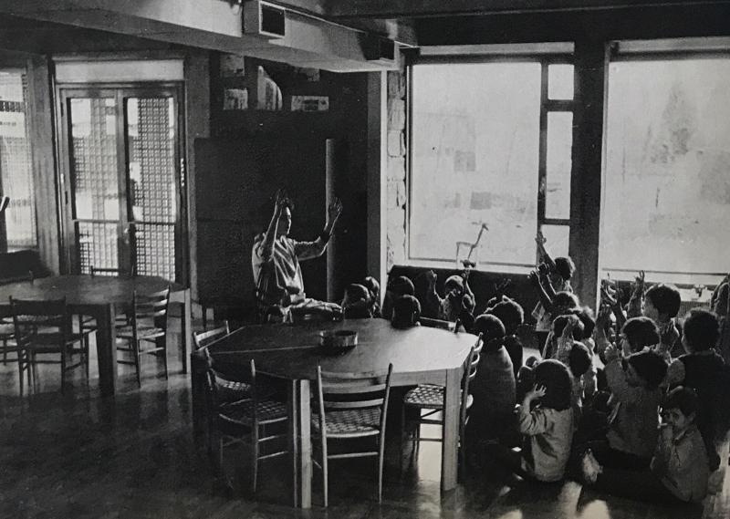 Vista interna di un’aula dell’asilo 