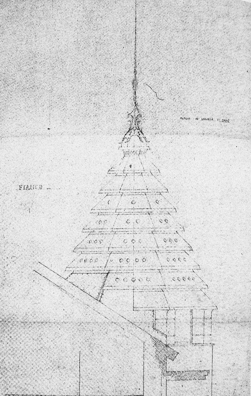 Disegno esecutivo delle cuspidi in prospetto