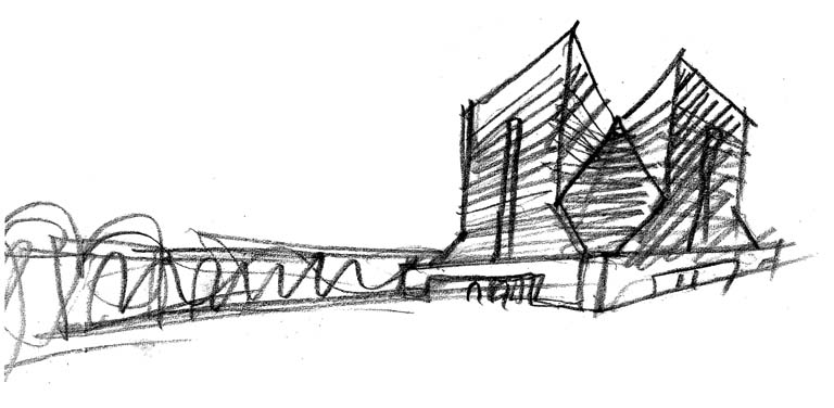 Mario Botta, schizzo della chiesa