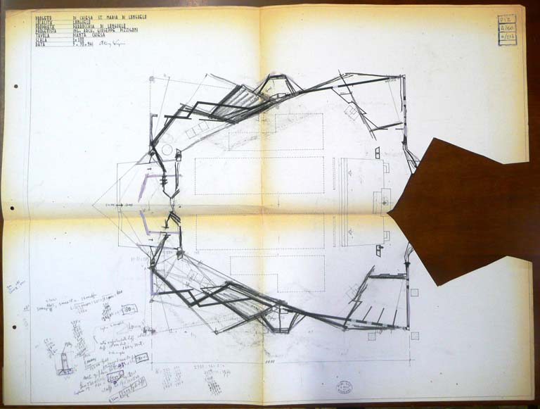 Pianta. Scala 1:100, 30/5/1961. Copia eliografica piegata manuali
