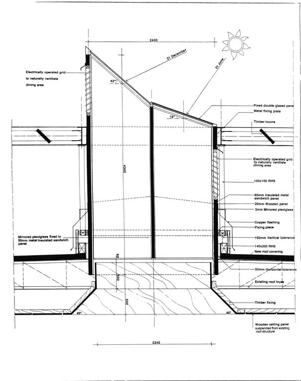 Dettaglio della copertura. Disegno in formato digitale