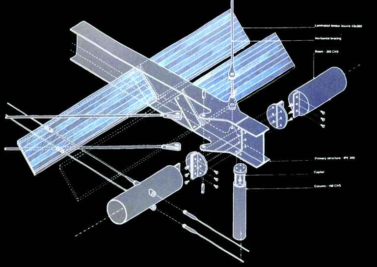 Dettaglio della copertura. Disegno in formato digitale