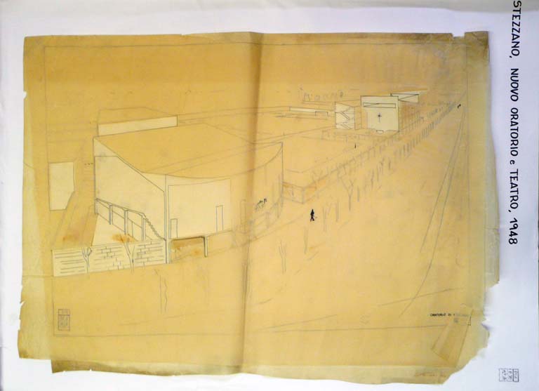 Veduta prospettica (a). 1/2/1969. Inchiostro di china su carta da lucido. PIZ B 38 a 25 