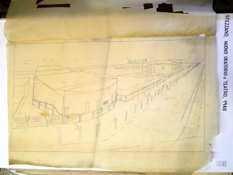 Veduta prospettica (b). 1/2/1969. Inchiostro di china su carta da lucido. PIZ B 38 a 25 