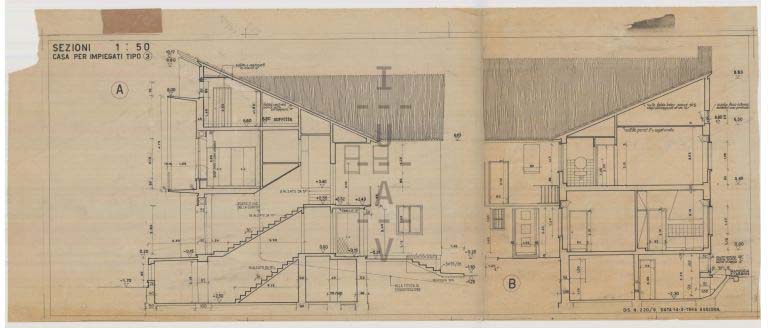 Casa per impiegati, sezioni, scala 1:50