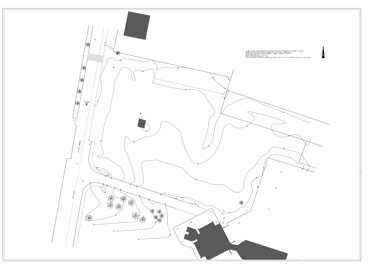 Rilievo topografico dell'area di progetto. Scala 1:200. Disegno tecnico digitale. © Mario Bellini Archive