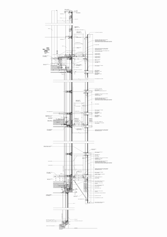 Dettaglio della parete ventilata. Disegno in formato digitale