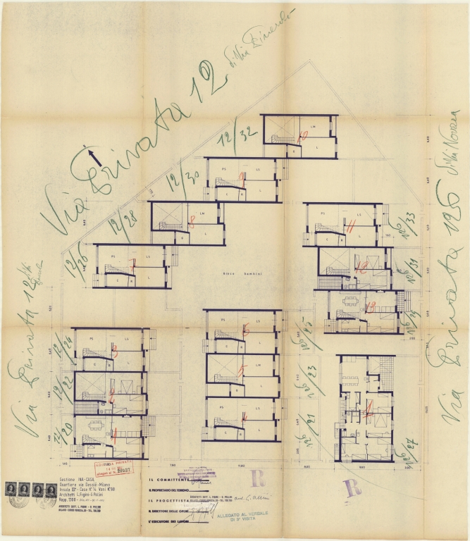 Pianta Insula III. Scala 1:100, 15 marzo 1952
