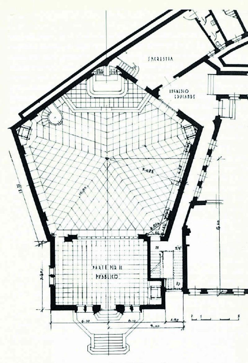 Pianta al piano della chiesa 