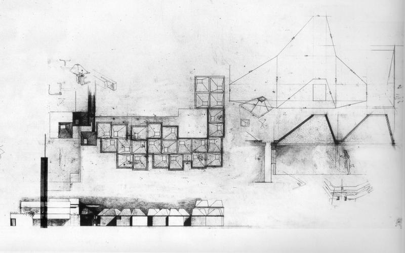Fabbrica di maglierai, disegno progettuale (da Mulazzani 2004)