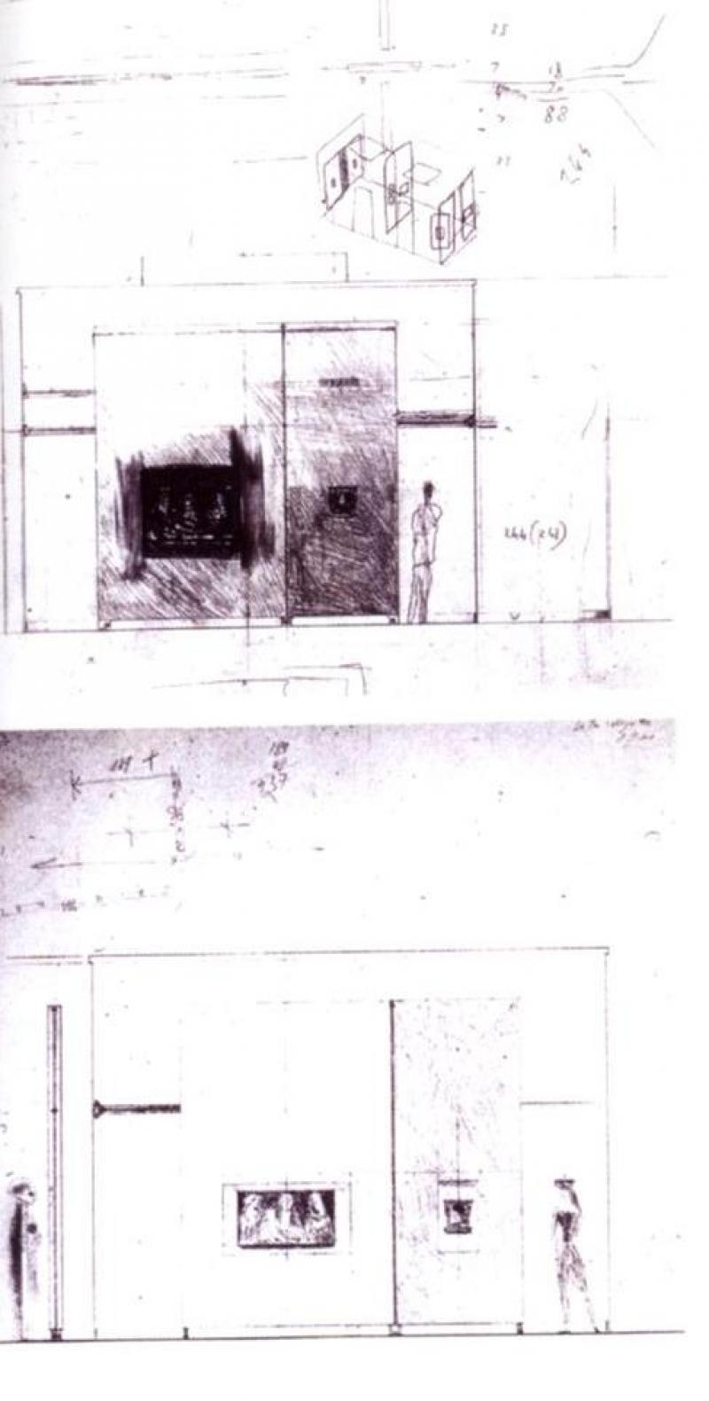 schizzi, allestimento delle pareti