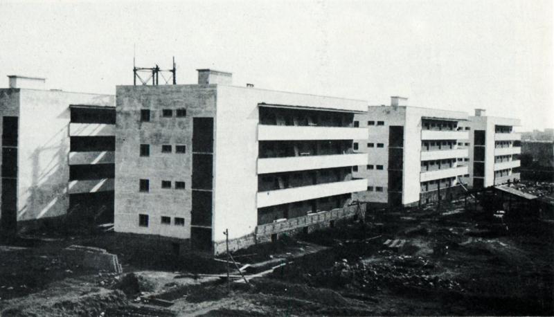 edifici in costruzione - foto d'epoca