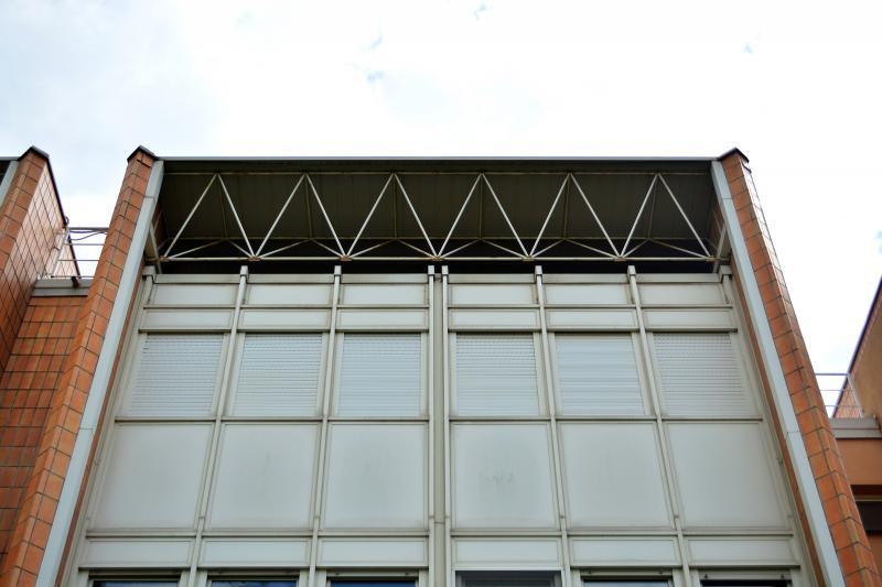Prospetto principale seminario, particolare copertura reticolare