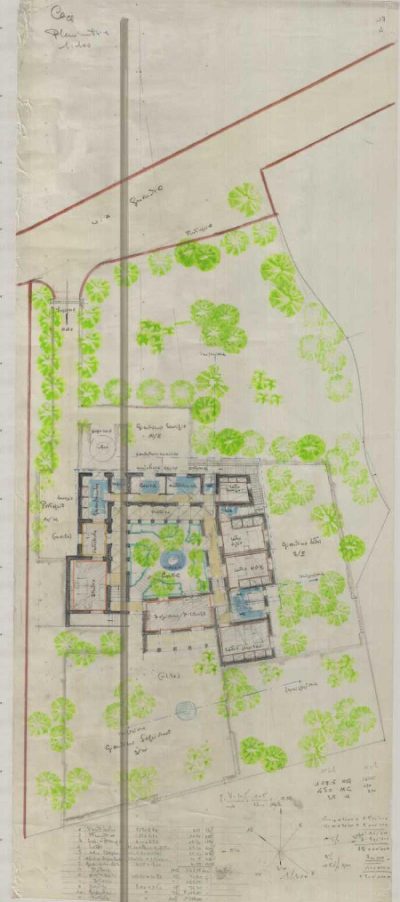 Planimetria della casa e del giardino