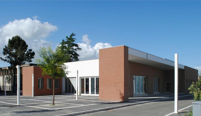 Vista del fronte d’ingresso dell’edificio