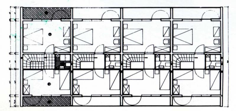 Quartiere sperimentale a Torre Ranieri, esempio di tipologia duplex - pianta piano superiore