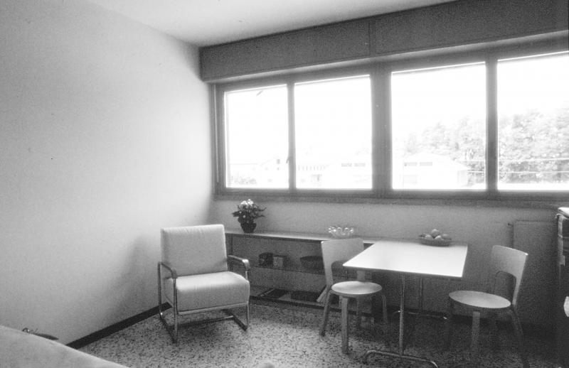 34. Corpo basso. Piano primo. Centro anziani: soggiorno-pranzo del monolocale