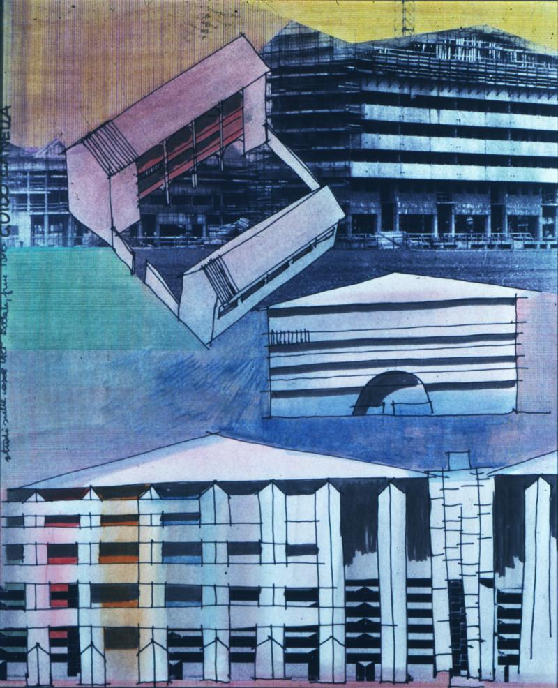 2. Guido Canella, Quartiere IACP a Bollate, disegno di studio, 1976