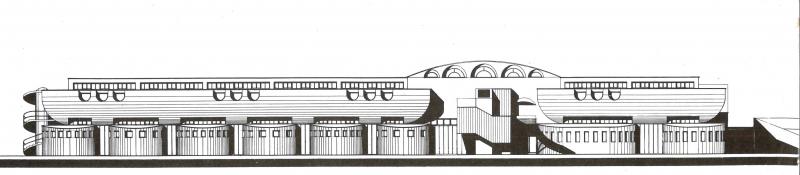 8. Scuola elementare al villaggio Incis di Pieve Emanuele, 1968-73. Prospetto ovest