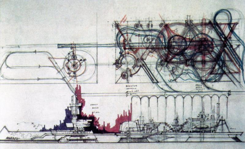 Disegno di progetto, pianta, prospetto, sezione