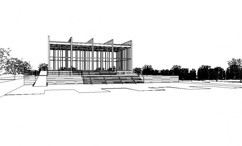 Progetto, prospettiva della sala centrale