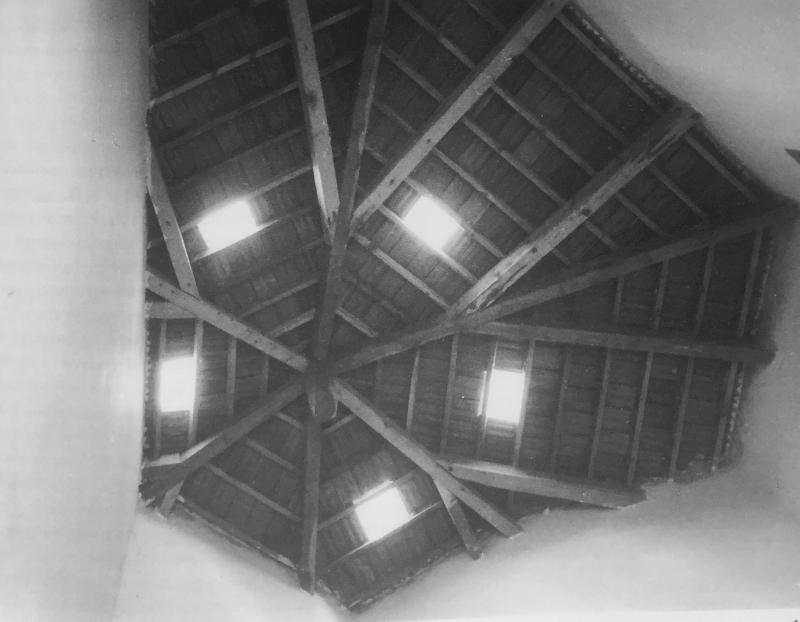Vista interna della copertura del vano scala 