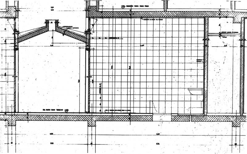 Particolare del sistema di illuminazione dei corridoi