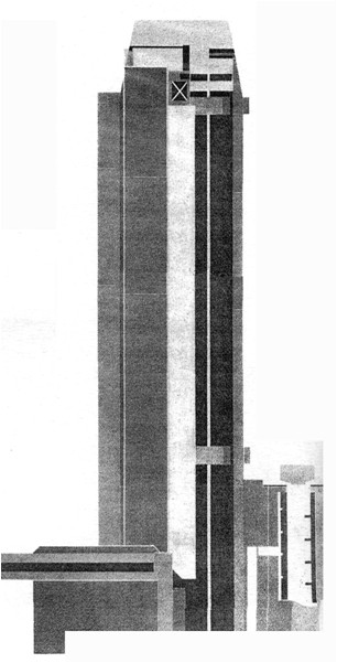 SEZIONE TRASVERSALE e PROSPETTO OVEST - Disegno