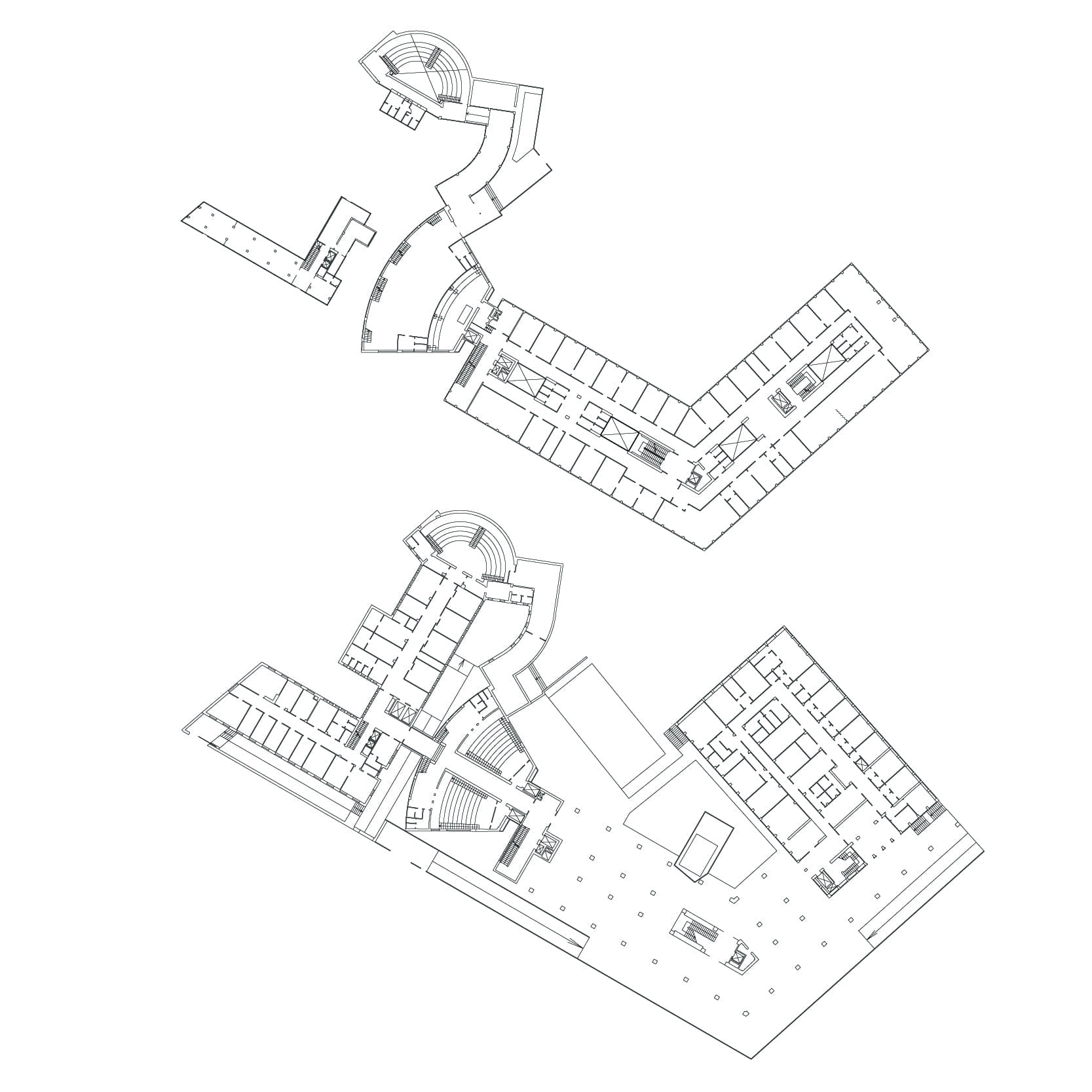 Piani terra e primo (disegni L. Porqueddu, G. Spirito, 2017)