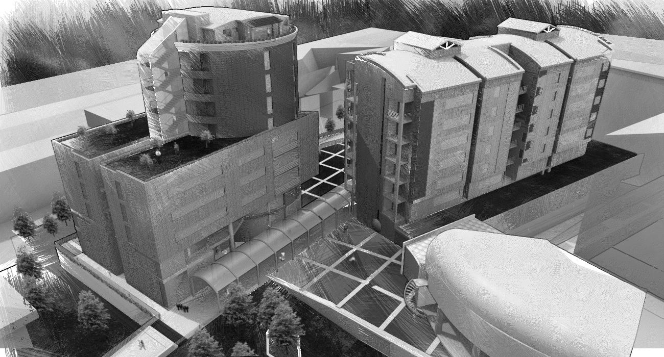 studio dei volumi e spazi liberi