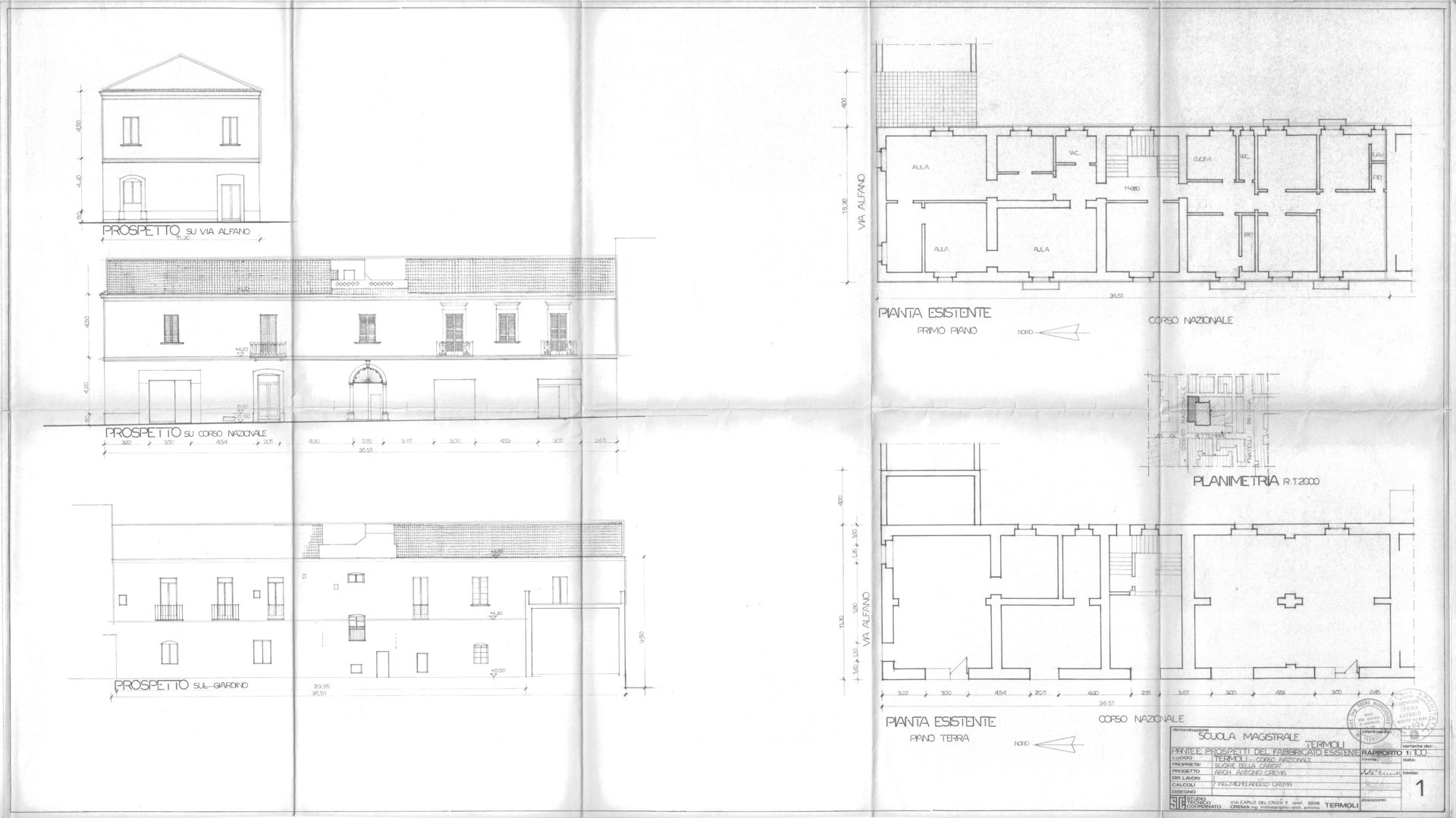 elaborati tecnici - edificio esistente oggetto di parziale demolizione